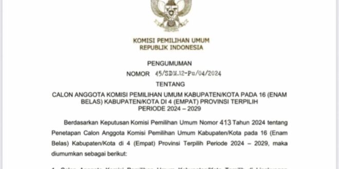 KPU RI umumkan calon anggota KPU terpilih pada 11 kabupaten/kota Maluku